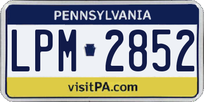 PA license plate LPM2852