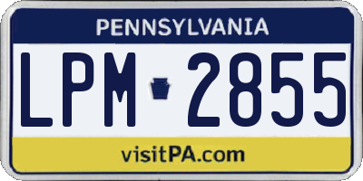 PA license plate LPM2855