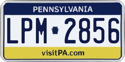 PA license plate LPM2856