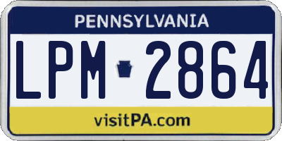 PA license plate LPM2864