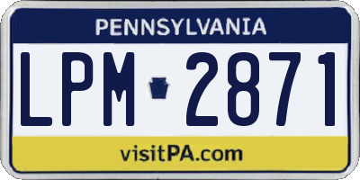 PA license plate LPM2871