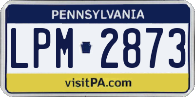 PA license plate LPM2873