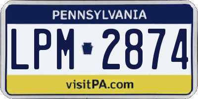 PA license plate LPM2874