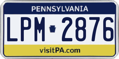 PA license plate LPM2876