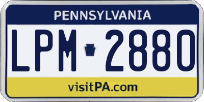 PA license plate LPM2880