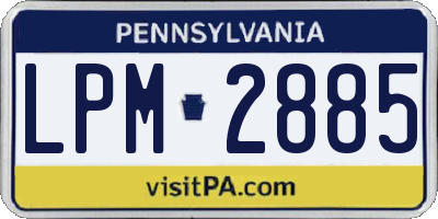 PA license plate LPM2885
