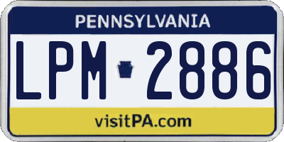 PA license plate LPM2886