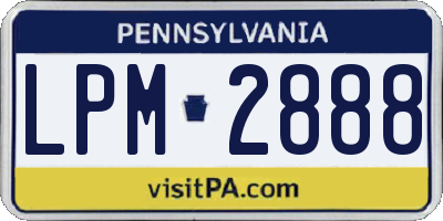PA license plate LPM2888