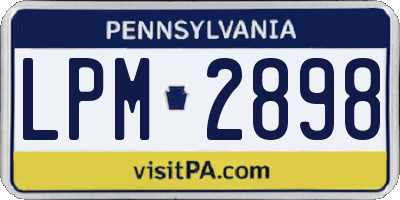 PA license plate LPM2898