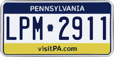 PA license plate LPM2911