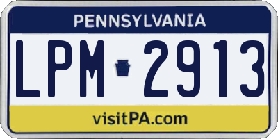 PA license plate LPM2913