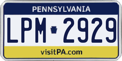 PA license plate LPM2929