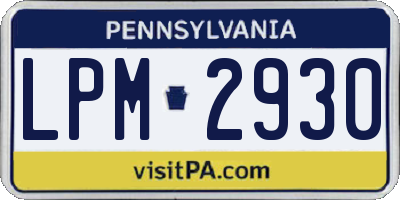 PA license plate LPM2930