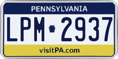 PA license plate LPM2937