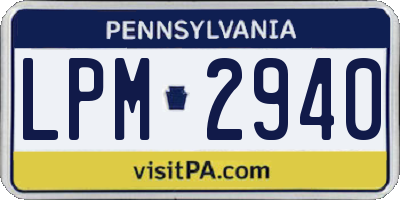 PA license plate LPM2940