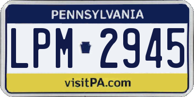 PA license plate LPM2945