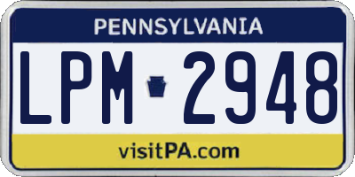 PA license plate LPM2948