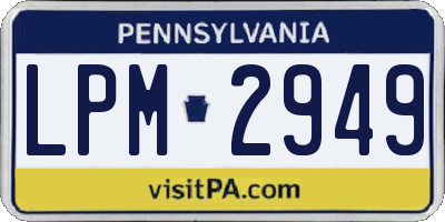 PA license plate LPM2949