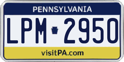 PA license plate LPM2950