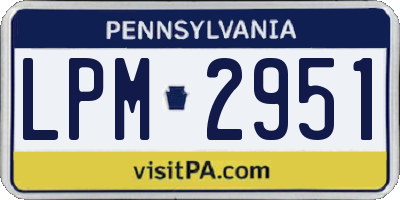 PA license plate LPM2951