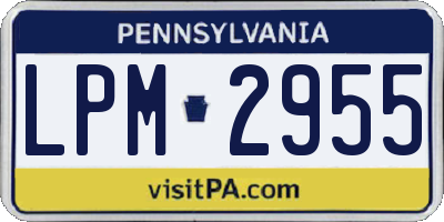 PA license plate LPM2955