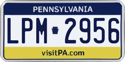 PA license plate LPM2956