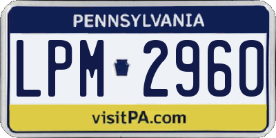PA license plate LPM2960
