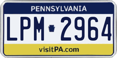 PA license plate LPM2964