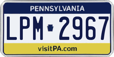 PA license plate LPM2967