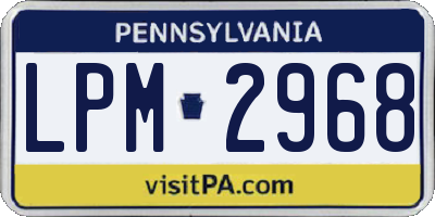 PA license plate LPM2968