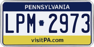 PA license plate LPM2973