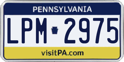 PA license plate LPM2975