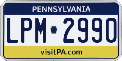 PA license plate LPM2990