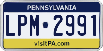 PA license plate LPM2991