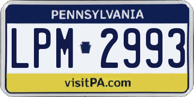 PA license plate LPM2993
