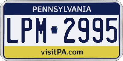 PA license plate LPM2995