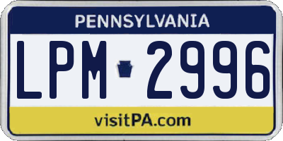 PA license plate LPM2996