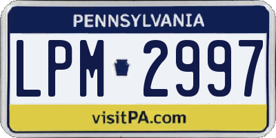 PA license plate LPM2997
