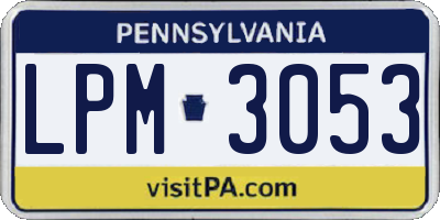 PA license plate LPM3053
