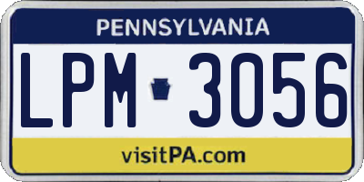 PA license plate LPM3056