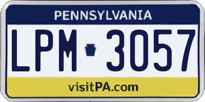 PA license plate LPM3057