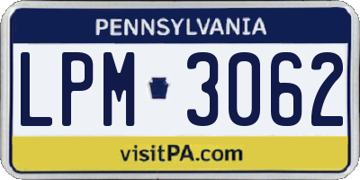 PA license plate LPM3062
