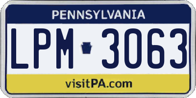 PA license plate LPM3063