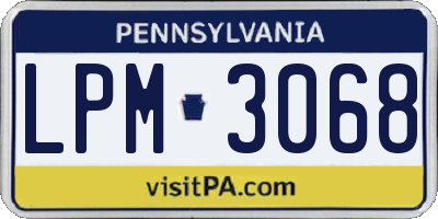 PA license plate LPM3068