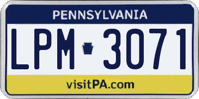 PA license plate LPM3071