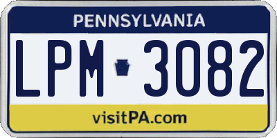 PA license plate LPM3082