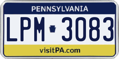 PA license plate LPM3083