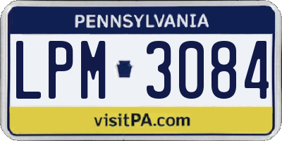 PA license plate LPM3084