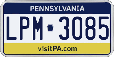 PA license plate LPM3085