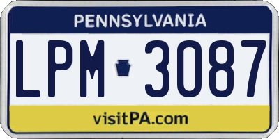 PA license plate LPM3087